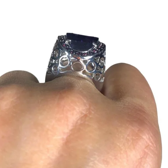 SHOWSTOPPER AMETHYST RING IN 316SL (STAINLESS STEEL) (SZ 8.25) - Picture 10 of 15